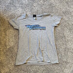 Harley-Davidson Gray Tee with Blue Logo